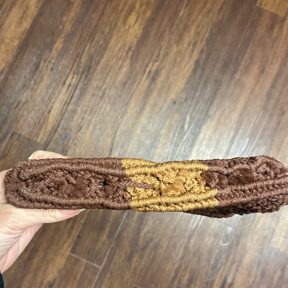 Handmade 70s brown macrame purse - Picture 6 of 7